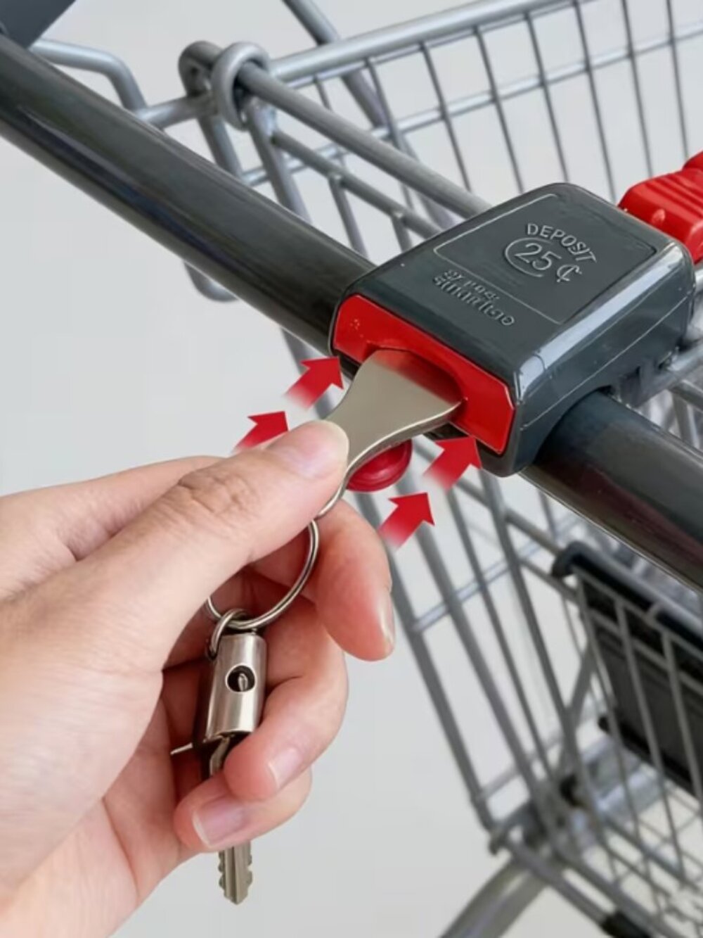 2pcs Metal Shopping Cart Tokens: Trolley Key Ring Coin Holder Keychain - NEW